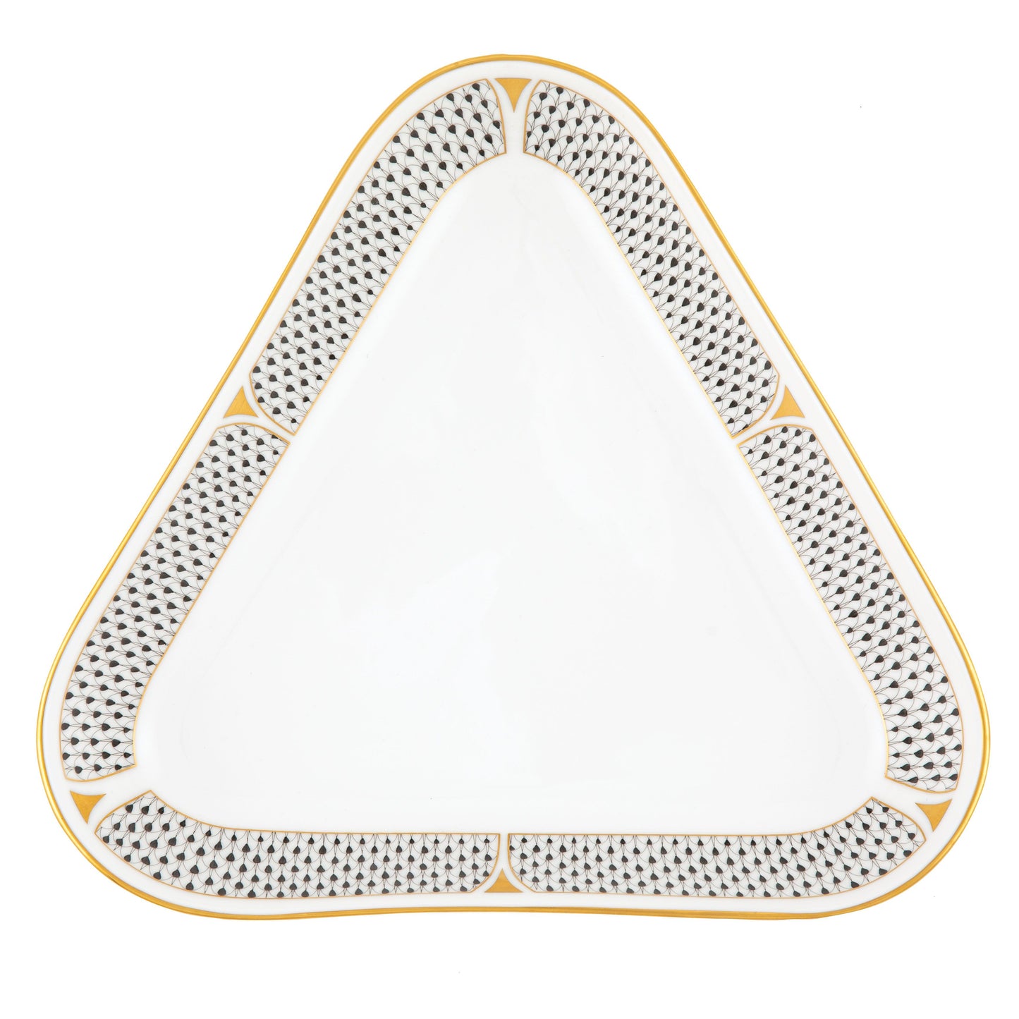 Herend Art Deco Black Triangle Dish