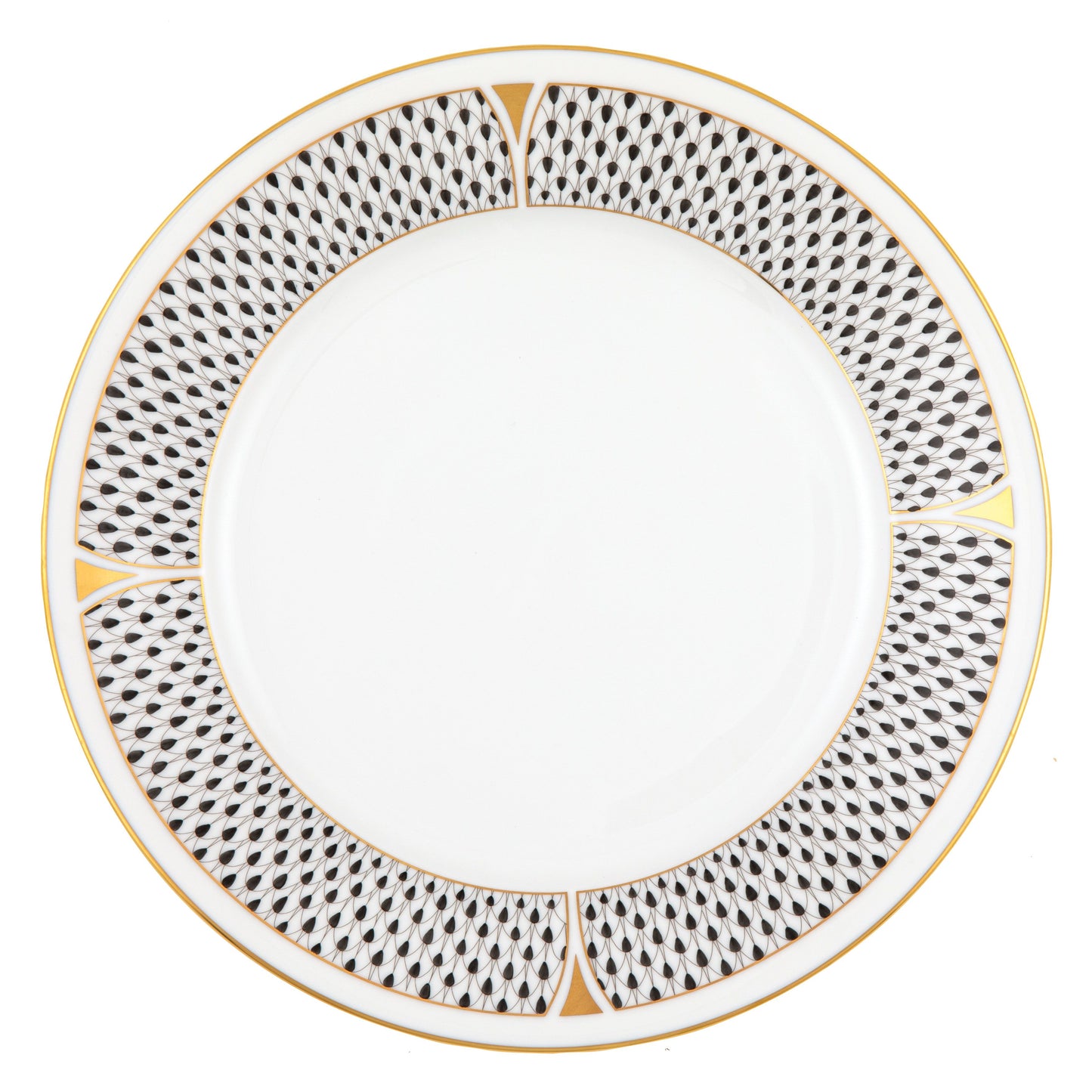 Herend Art Deco Black Dinner Plate