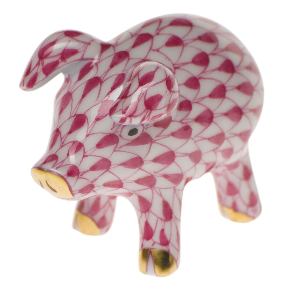 Herend Piglet Raspberry