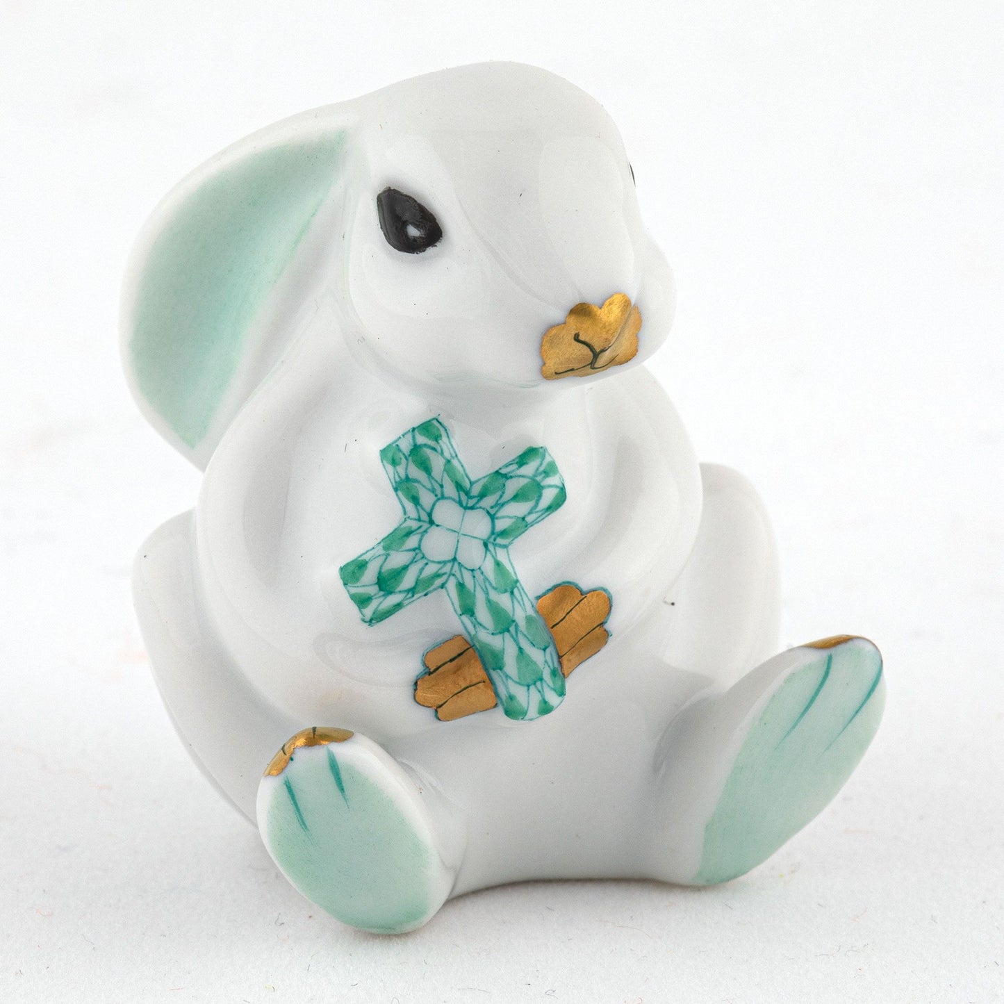 Herend Bunny with Cross Green