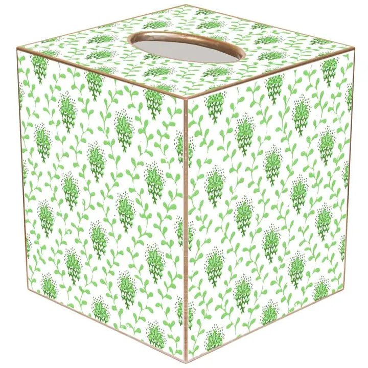Green Provencial Print Tissue Box Cover