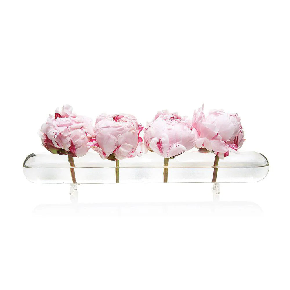 Flute Flower Glass Vase -4 holes