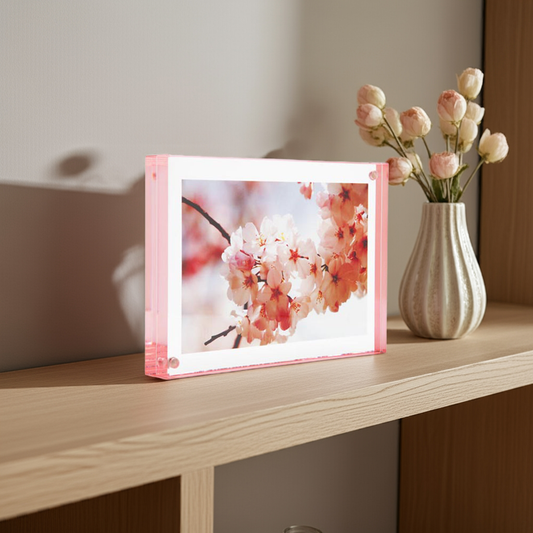 Rose Color Edge Magnet Frame - 5 Sizes: 4"x4"