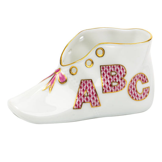 Herend ABC Baby Shoe Raspberry