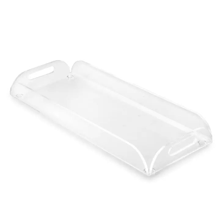 Acrylic Rounded Corner Serving Tray with Handles Clear | Small Rectangle