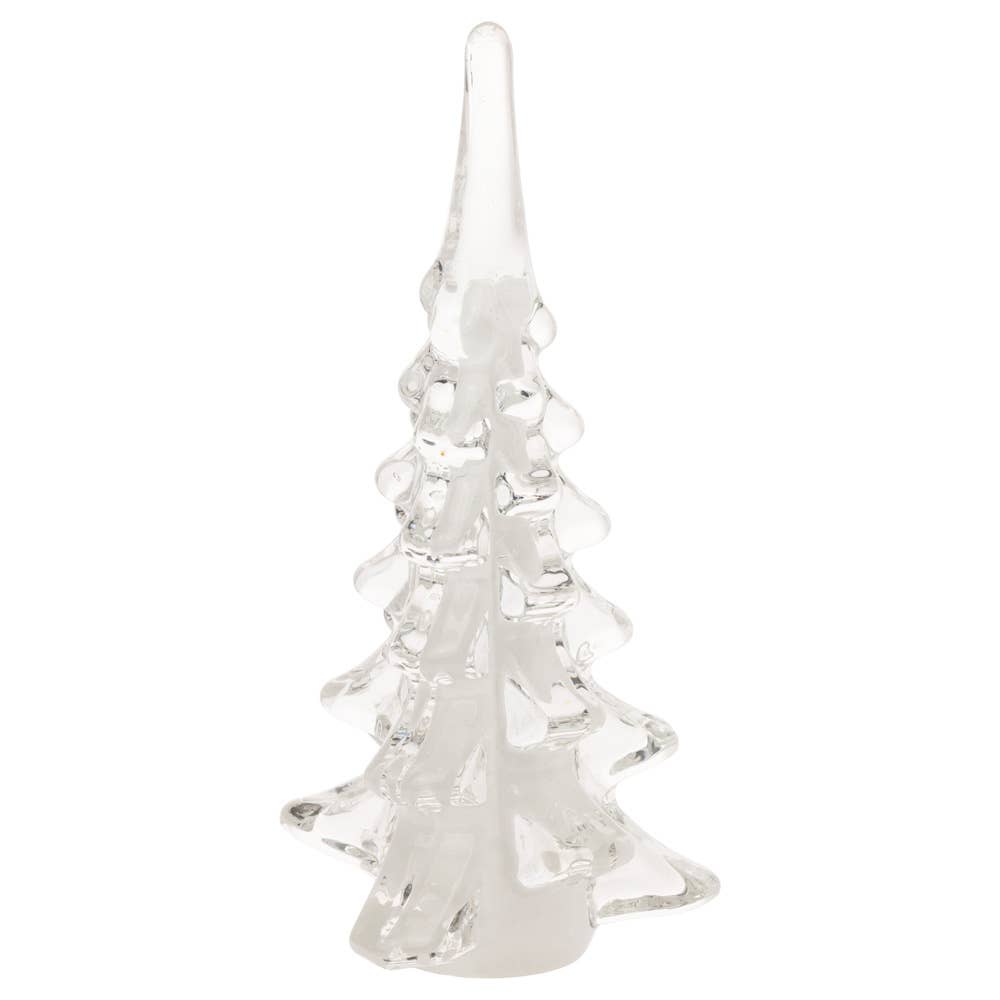10" Tall Glacier White Glass Tree Christmas