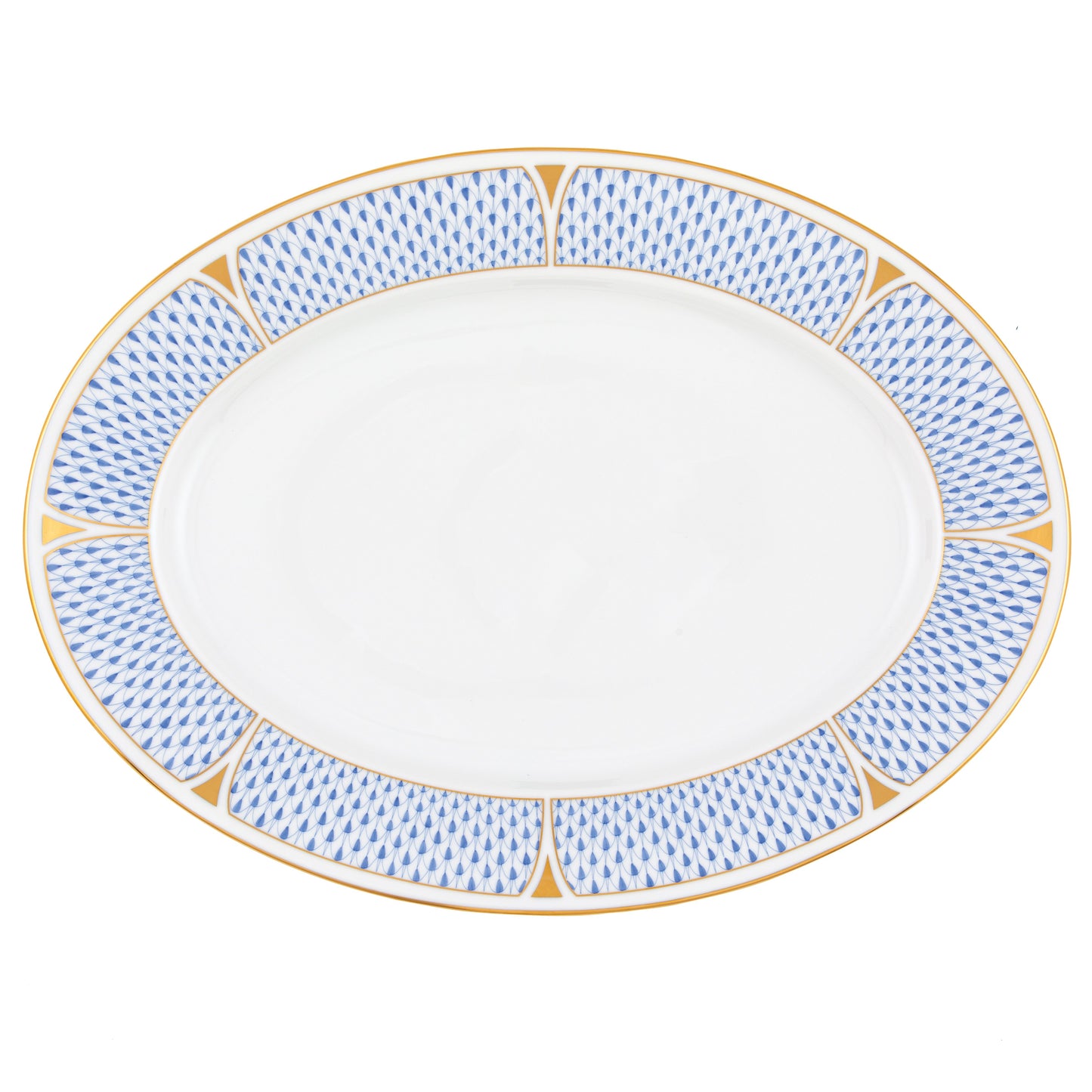 Herend Art Deco Blue Oval Platter