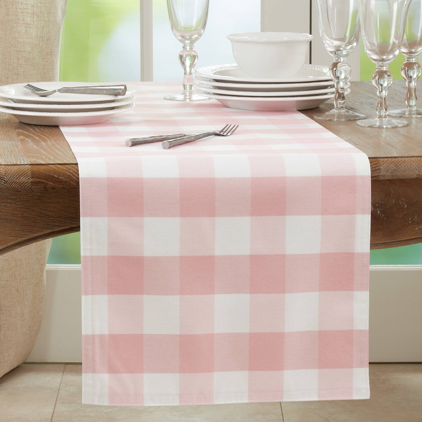 Buffalo Plaid Runner: Green / 16"x90"