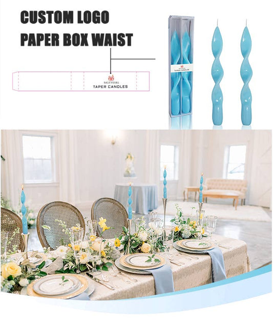 Model #1 Handmade Home Decor Spiral Tapered Candles: Pink / 2pcs