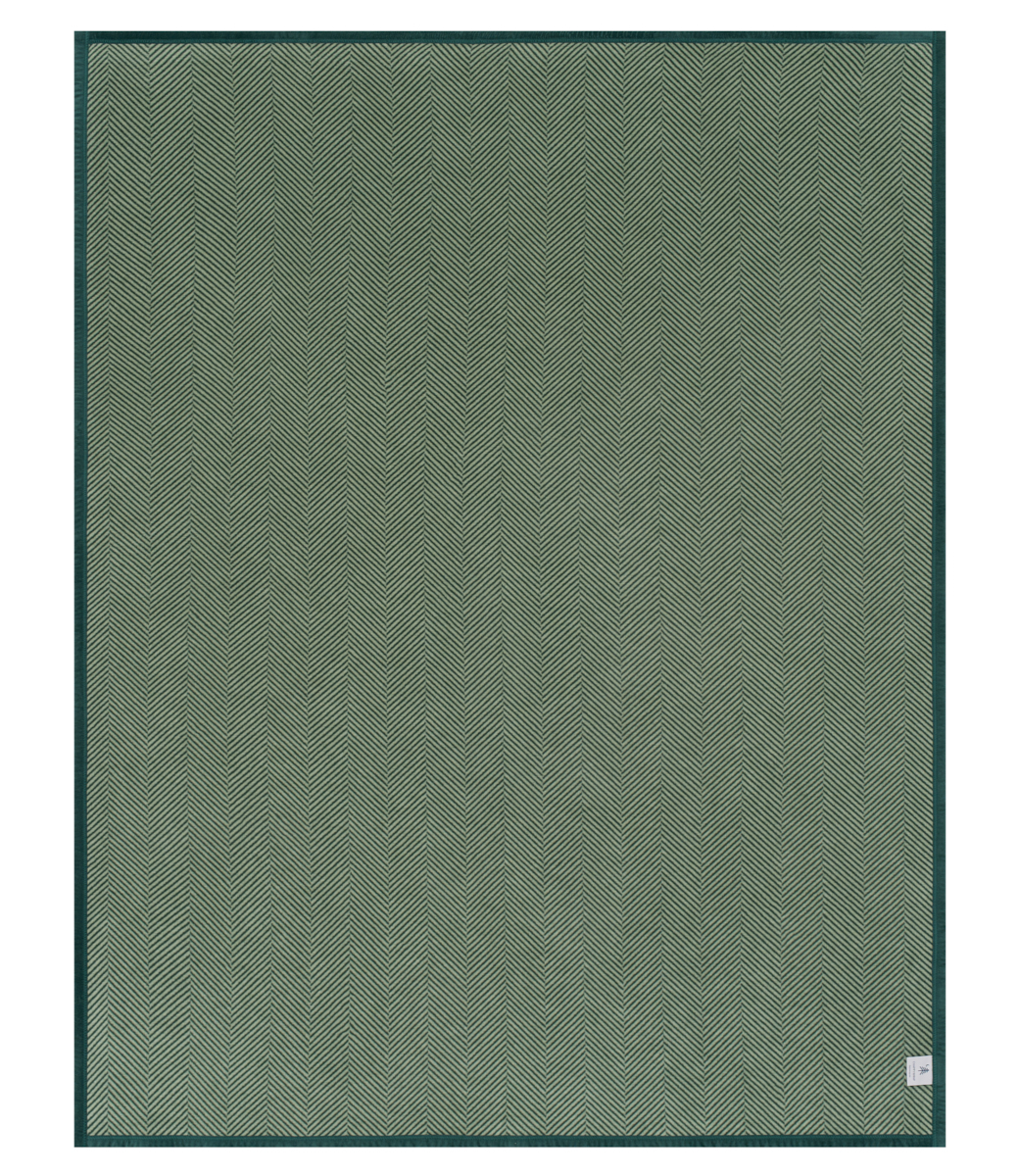 Harborview Herringbone Forest Green Blanket: Original