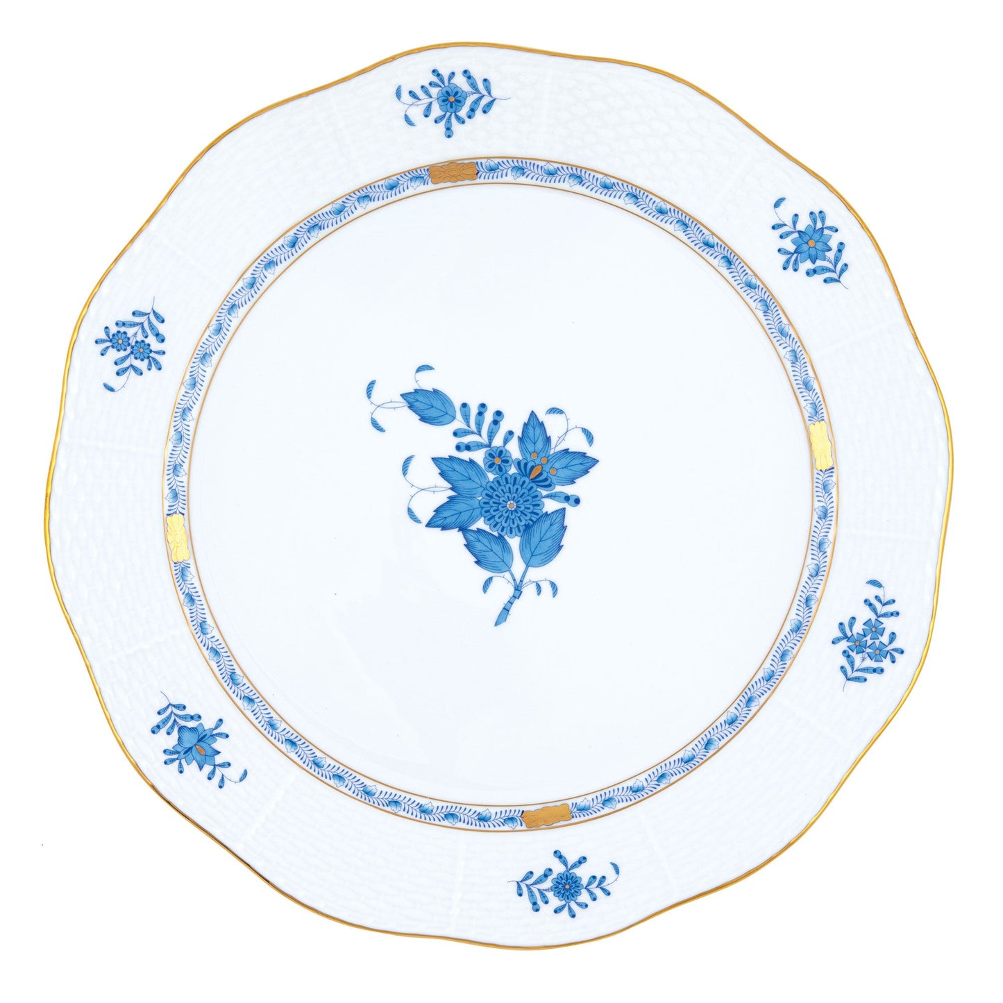 Herend Chinese Bouquet Blue Round Platter