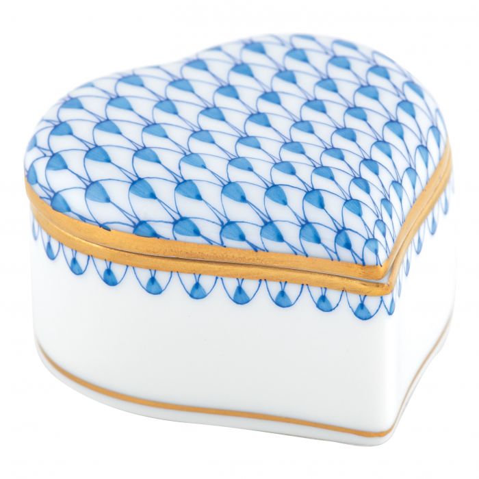 Herend Heart Box Blue