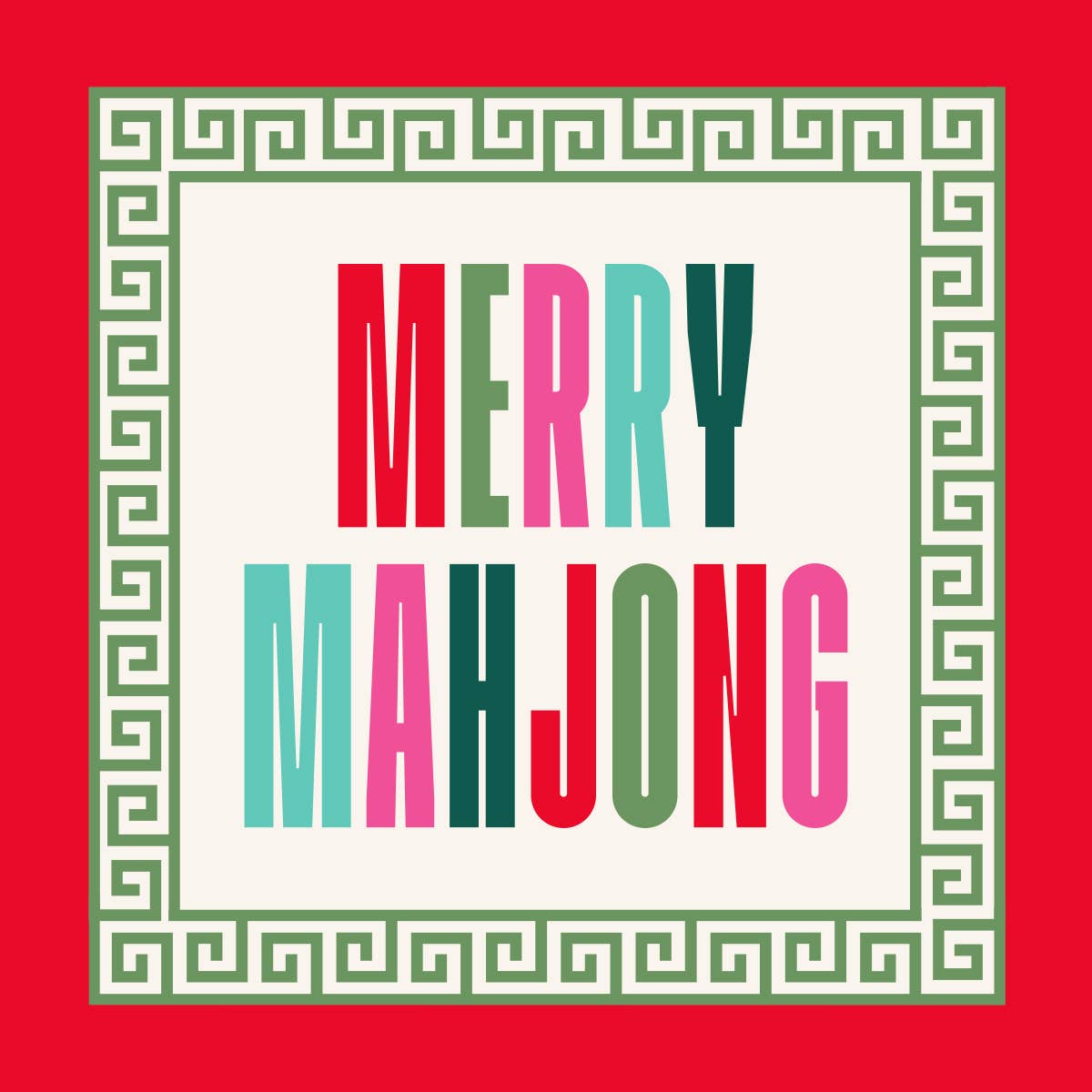 Holiday Cocktail Napkins | Merry Mahjong Set of 20