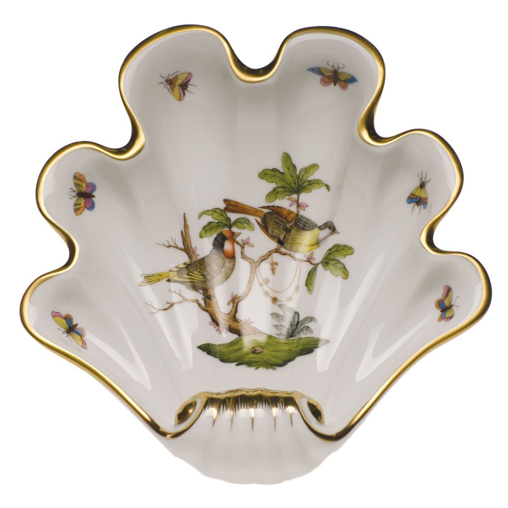 Herend Large Shell Dish Rothschild Bird