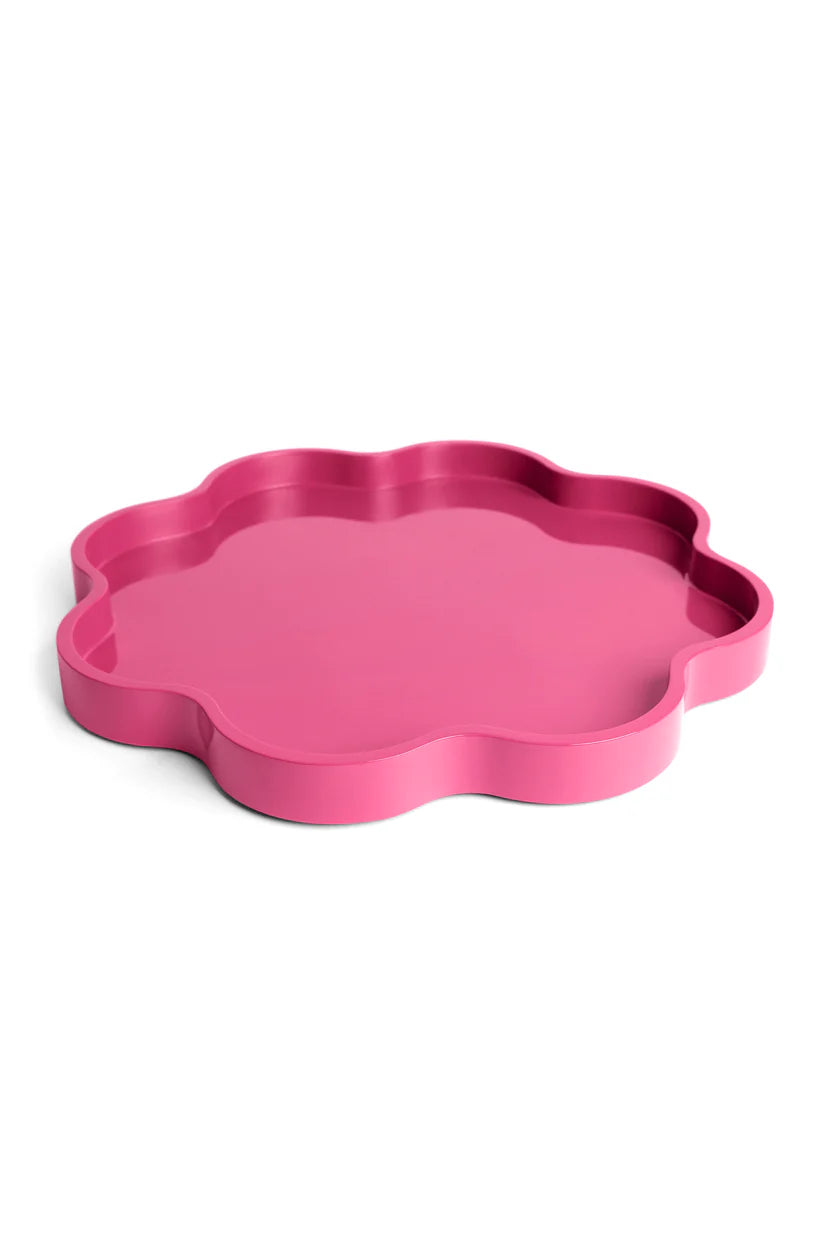 Pink Scallop Lacquer Tray