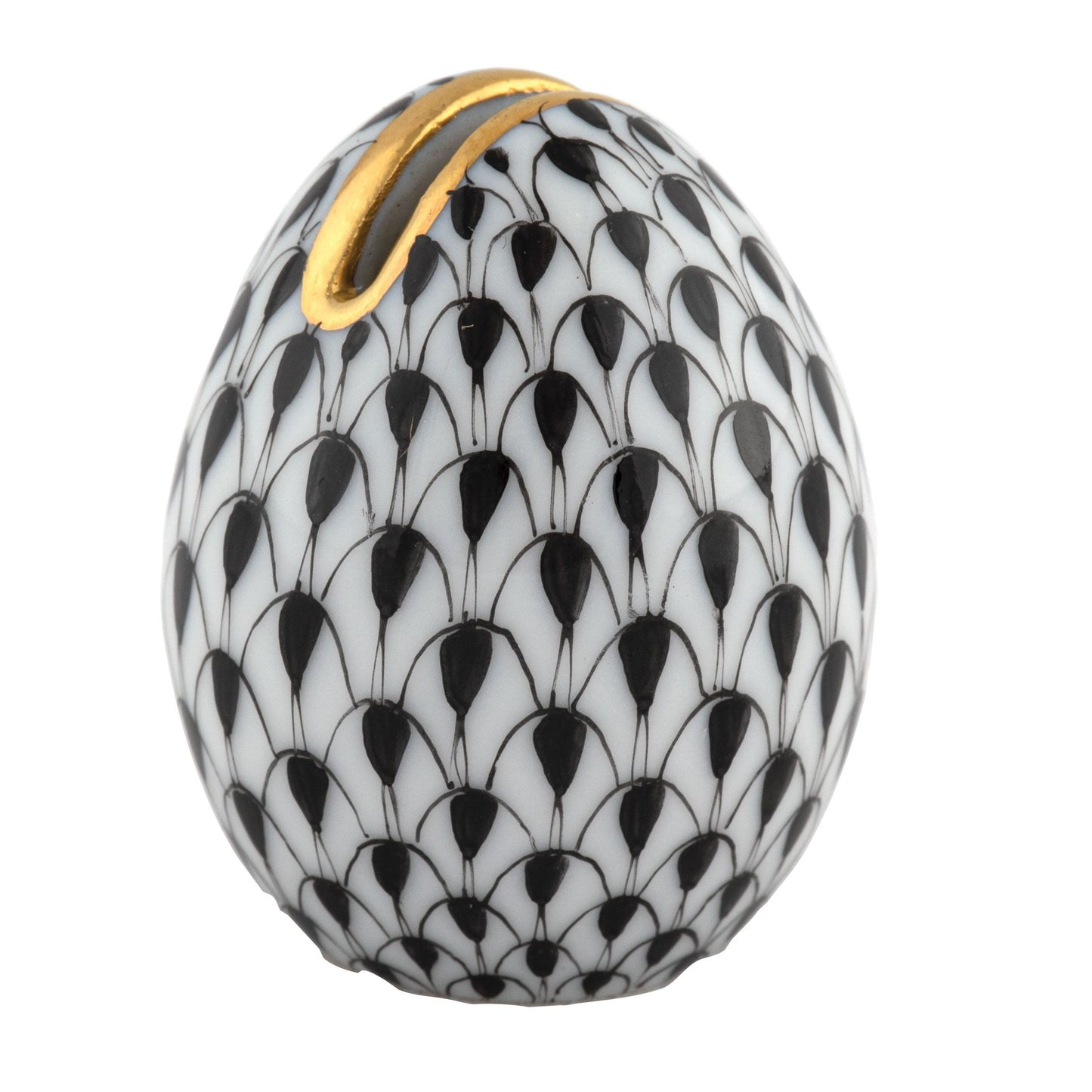 Herend Egg Place Card Holder Black