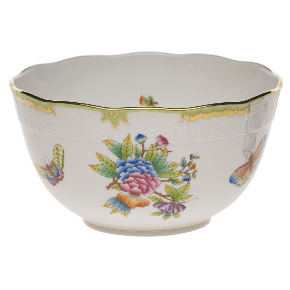 Herend Queen Victoria Green Round Bowl