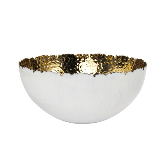 White and Gold Salad Bowl