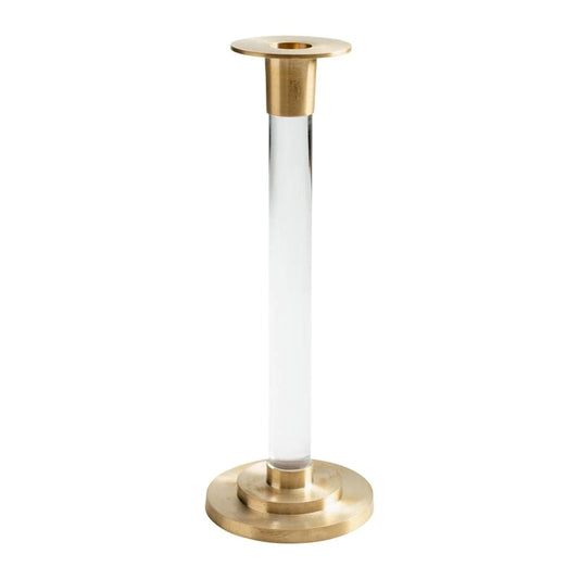 Large Brass and Acrylic Candlestick