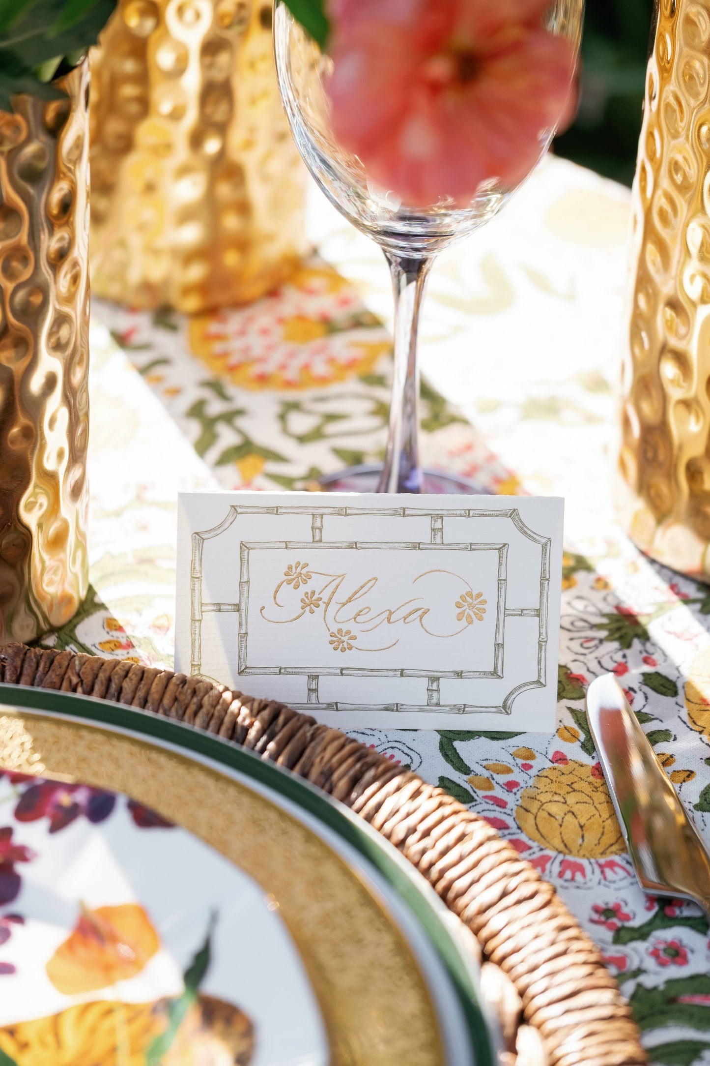 Bamboo Lattice Place Card Set of 10