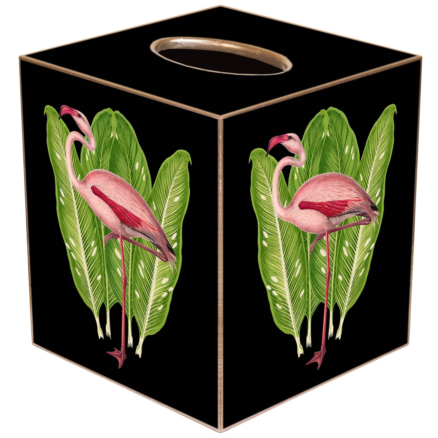 Flamingos on Palms Tissue Box Cover
