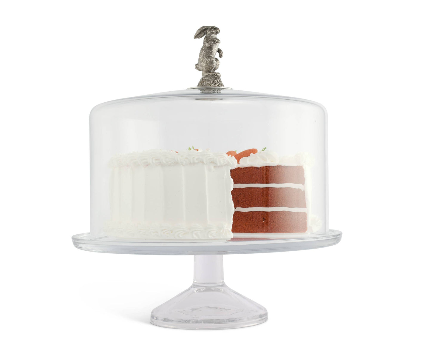 Bunny Glass Covered Cake / Dessert Stand: Cake - 12" D x 4" H