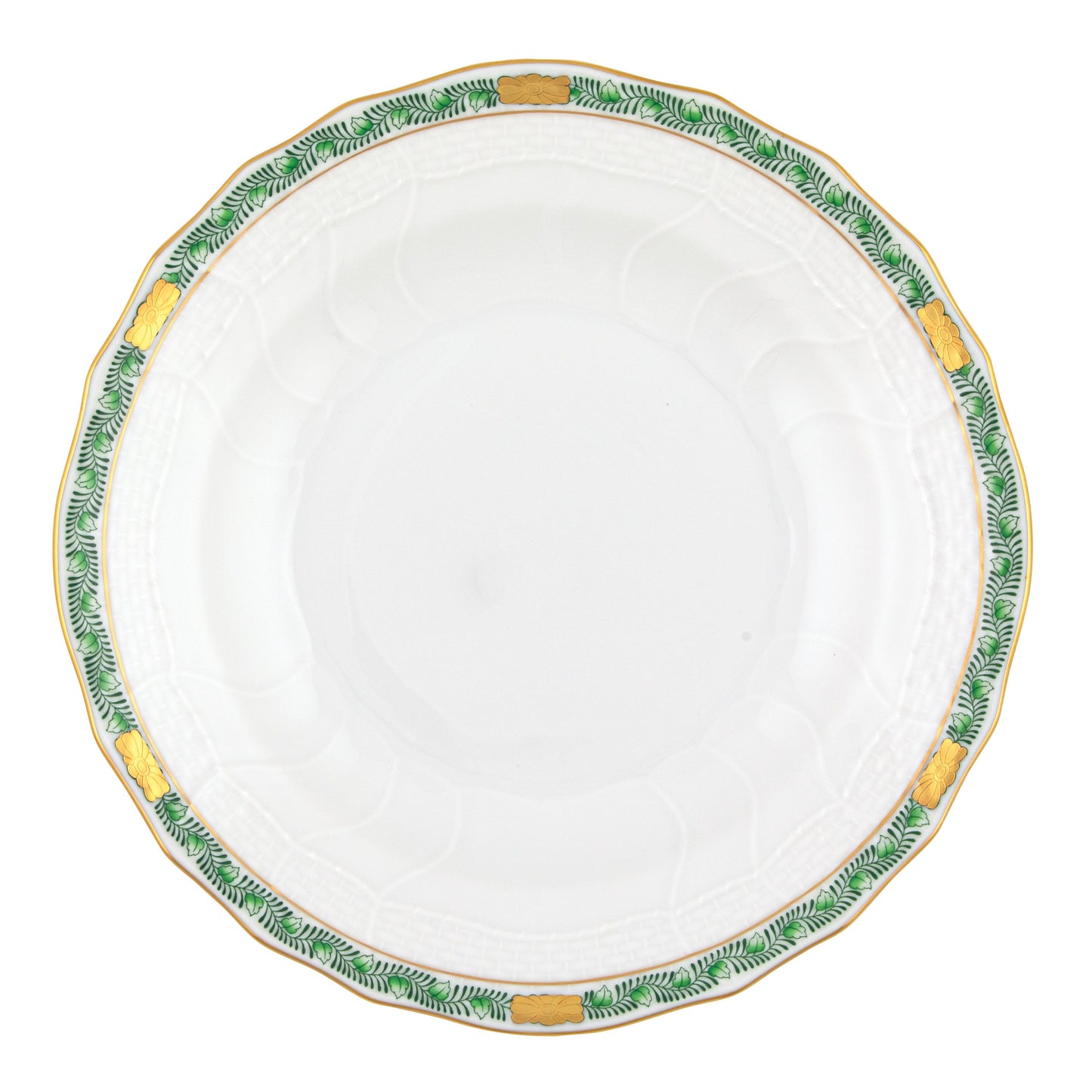 Herend Chinese Bouquet Garland Green Dessert Plate