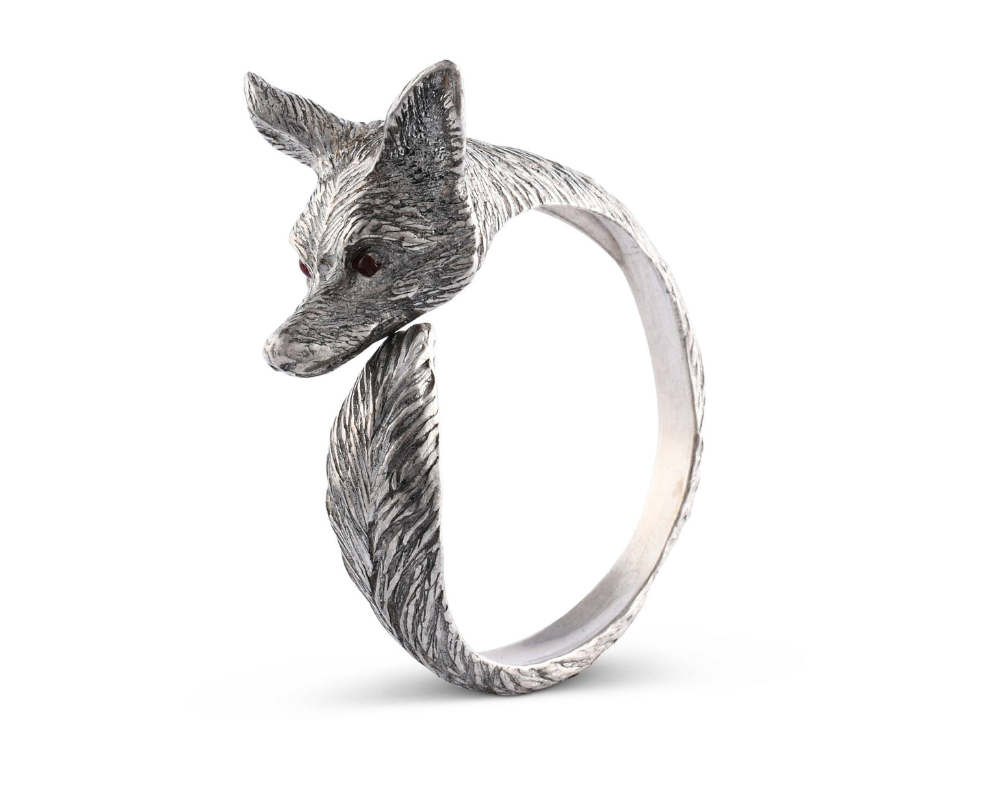 Pewter Fox Napkin Ring Pair