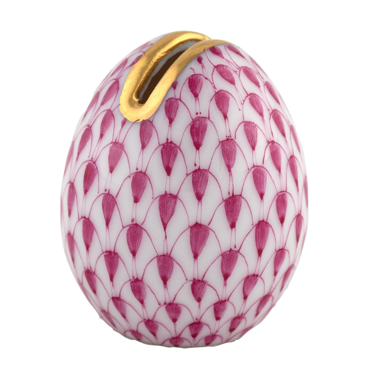Herend Egg Place Card Holder Raspberry