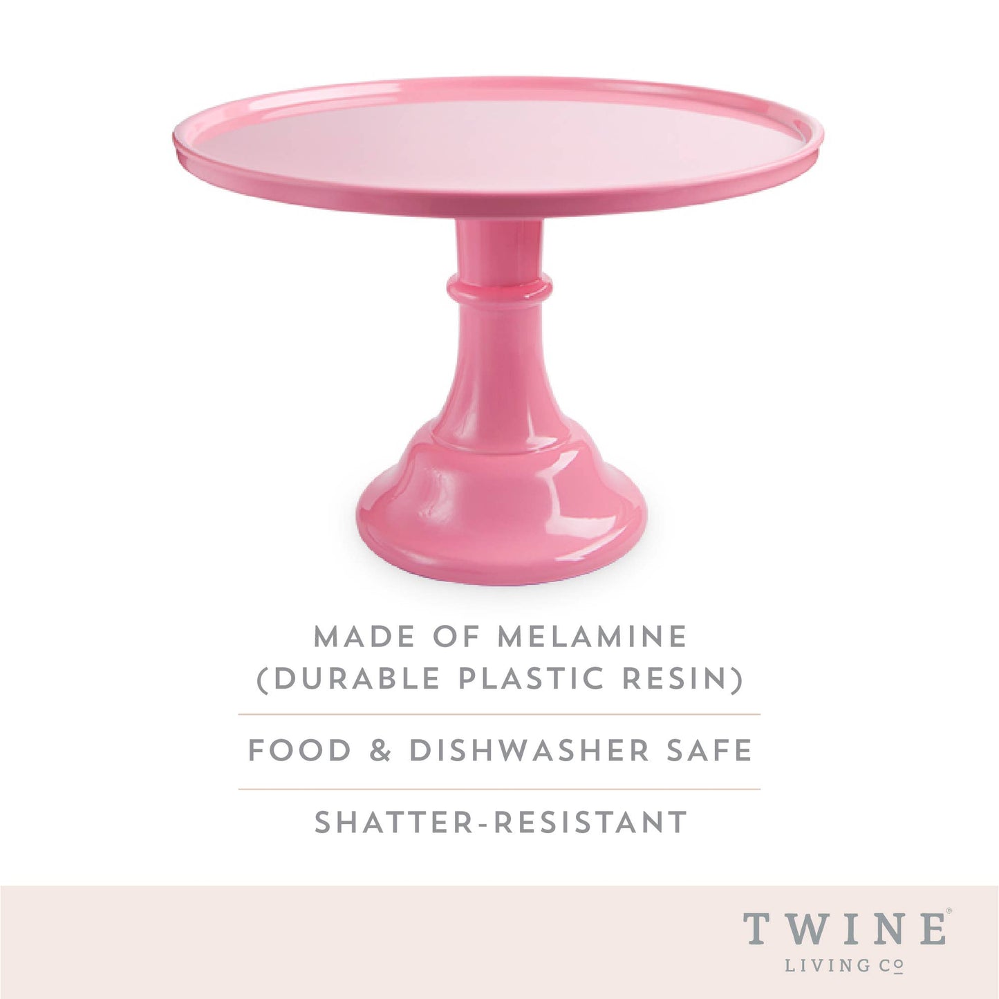 11.5" Collapsable Melamine Cake Stand - Pink