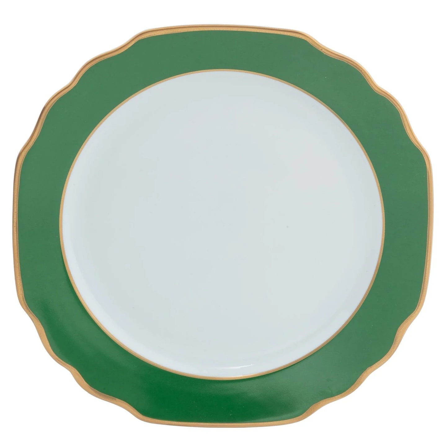 Pickard Georgian Colorsheen Ultra White Emerald Green Charger Plate