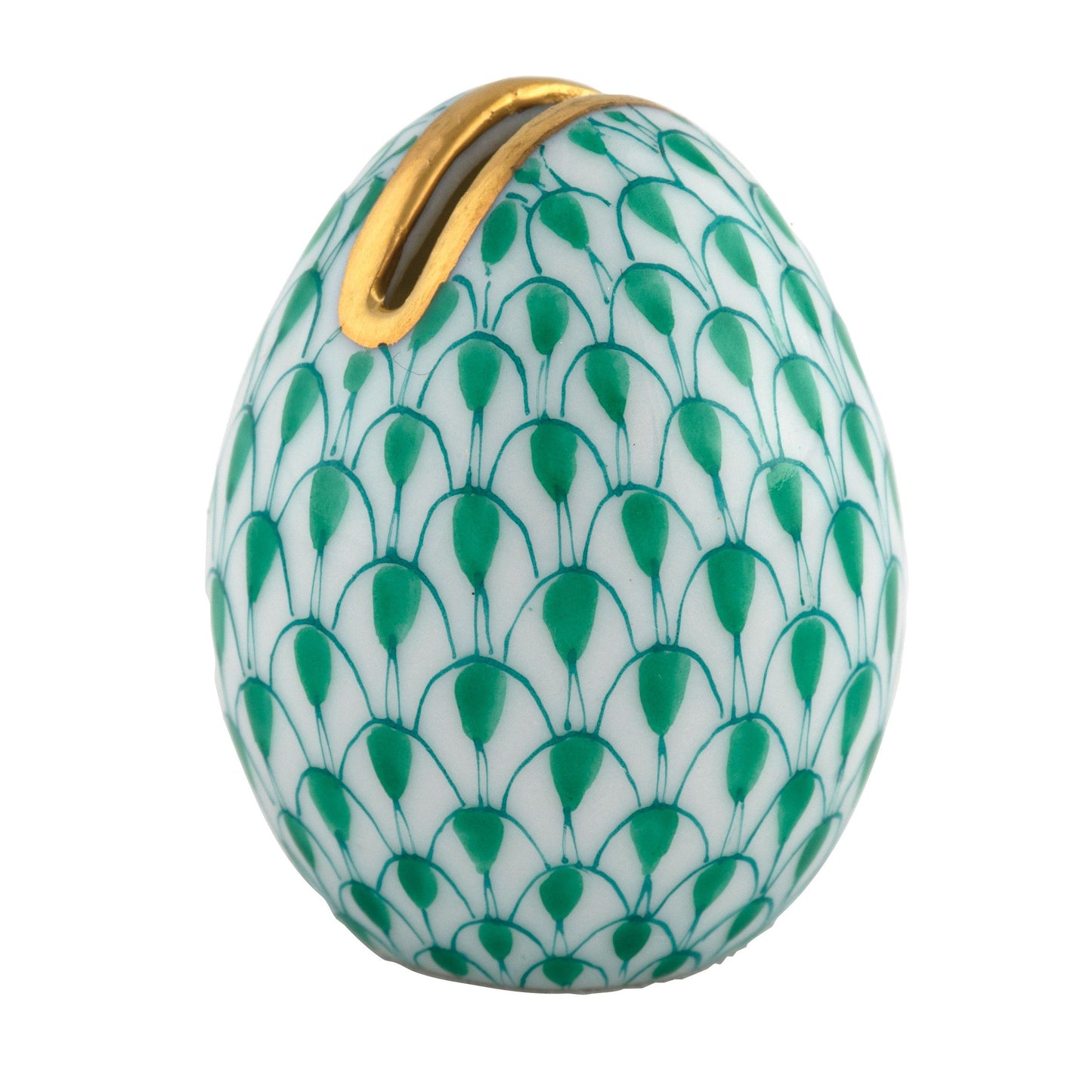 Herend Egg Place Card Holder Green