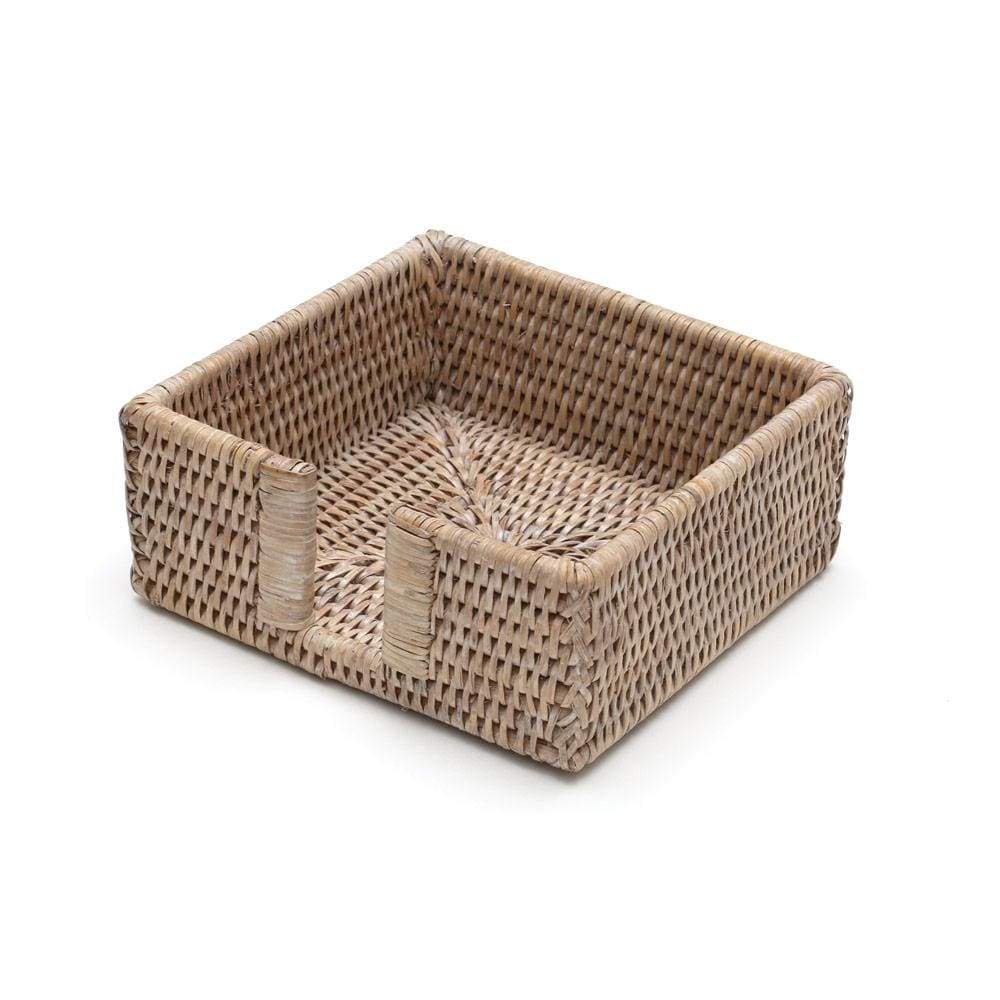 Rattan White Natural Cocktail Napkin Holder