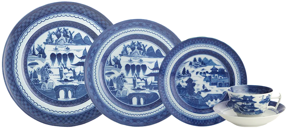 Mottahedeh Blue Canton 5 Piece Place Setting