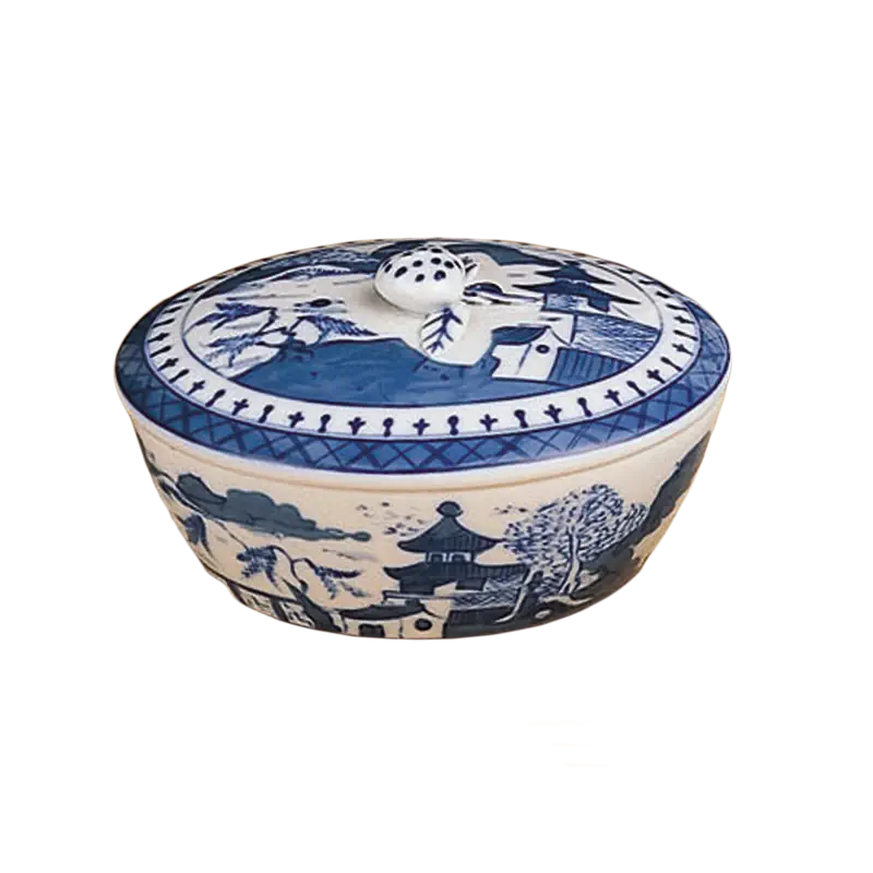 Mottahedeh Blue Canton Oval Box