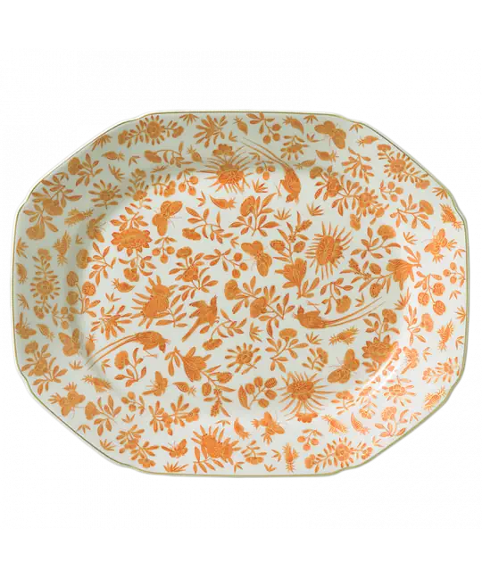 Mottahedeh Sacred Blue Bird and Butterfly Octagonal Platter