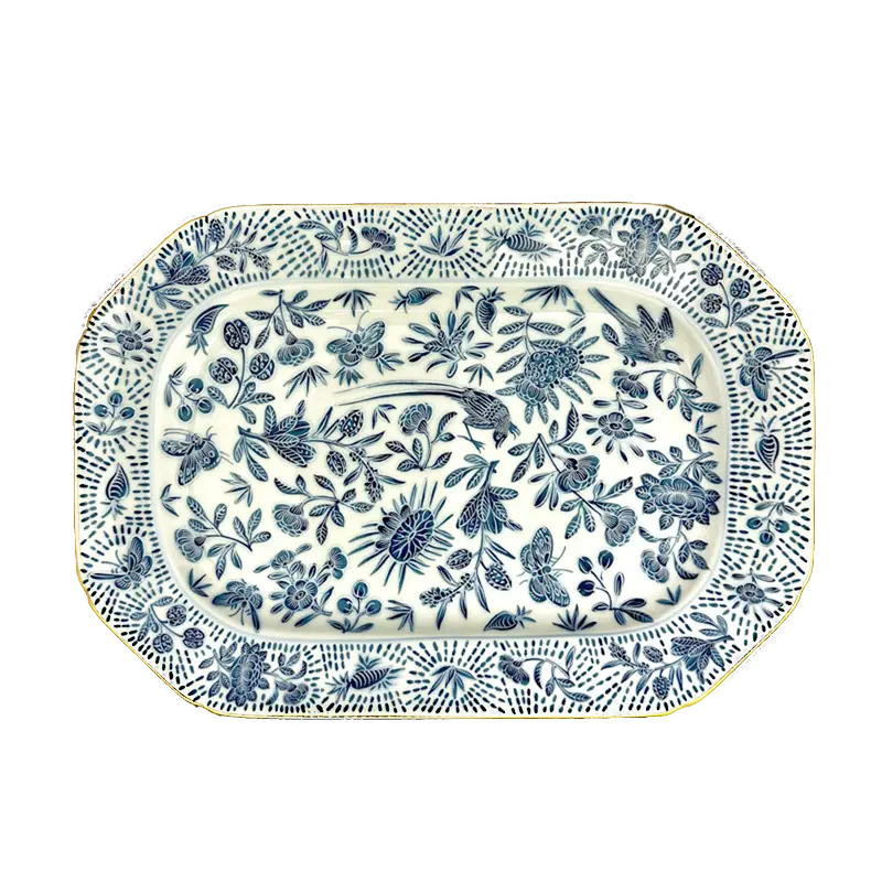 Mottahedeh Sacred Blue Bird and Butterfly Cookie Plate