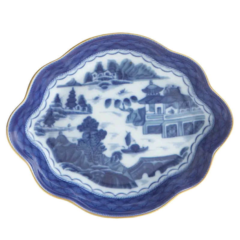 Mottahedeh Blue Canton Lobed Tray Medium