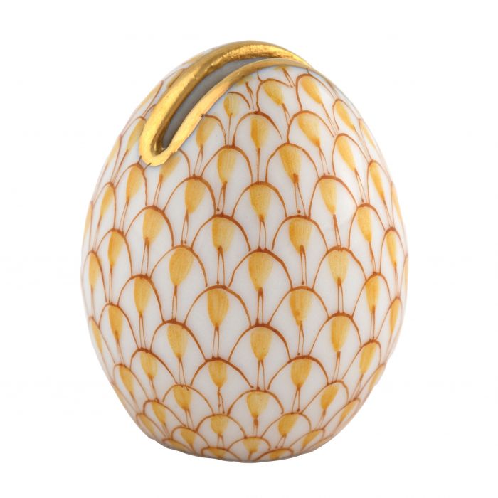 Herend Egg Place Card Holder Butterscotch