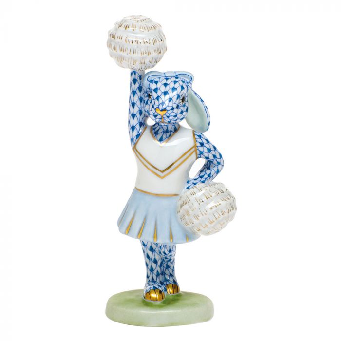 Herend Cheerleading Bunny Blue