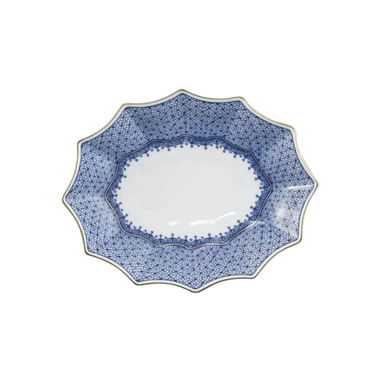 Mottahedeh Blue Lace Fluted Tray Medium
