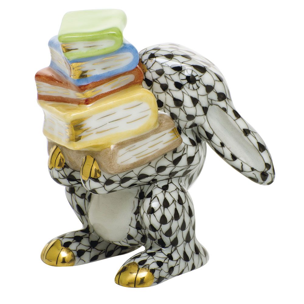 Herend Scholarly Bunny Black