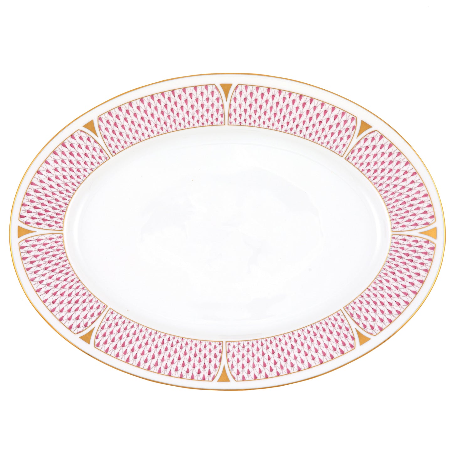 Herend Art Deco Raspberry Oval Platter