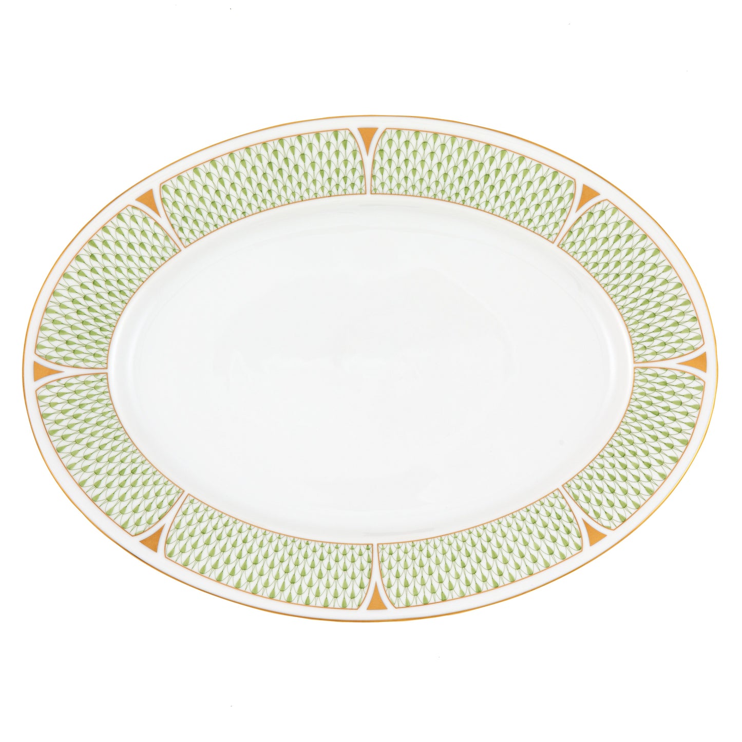 Herend Art Deco Green Oval Platter