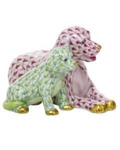 Herend Mommy and Me Dogs Raspberry and Keylime