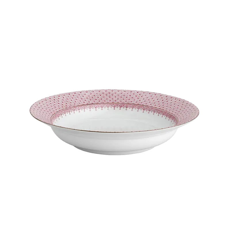 Mottahedeh Pink Lace Rim Soup Plate