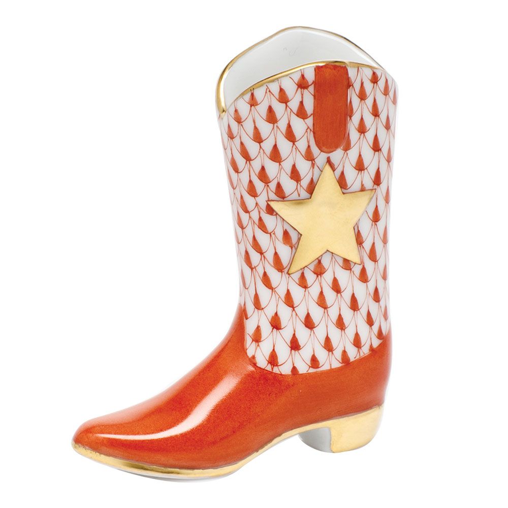 Herend Cowboy Boot Rust