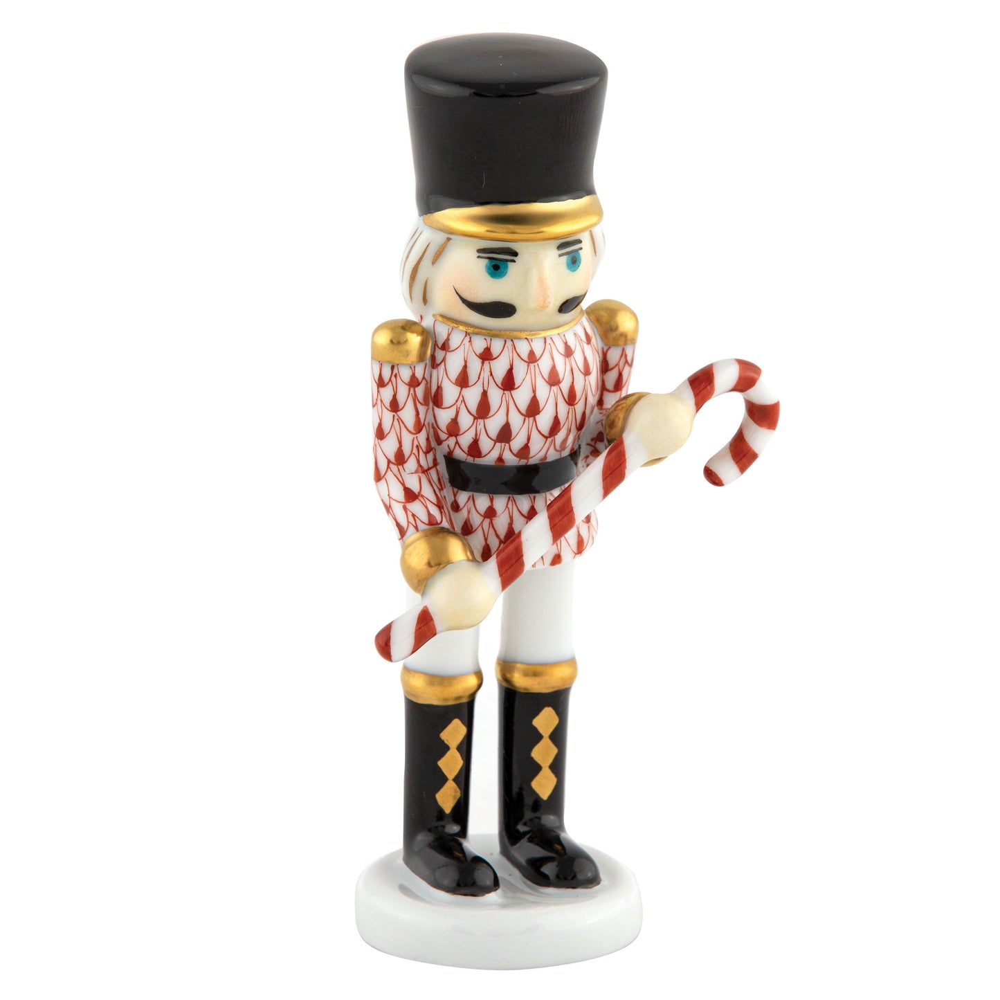 Herend Nutcracker with Candy Cane Rust