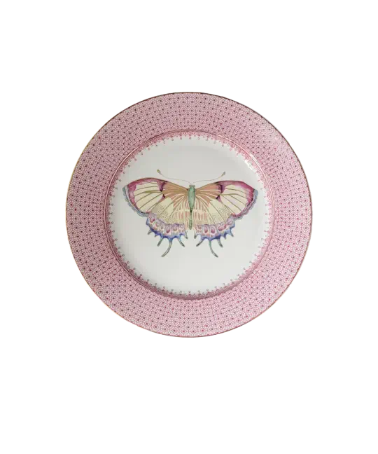 Mottahedeh Pink Lace Dessert Butterfly Plate