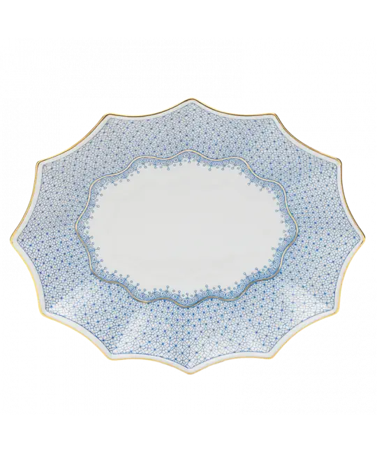Mottahedeh Cornflower Blue Lace Medium Fluted Tray